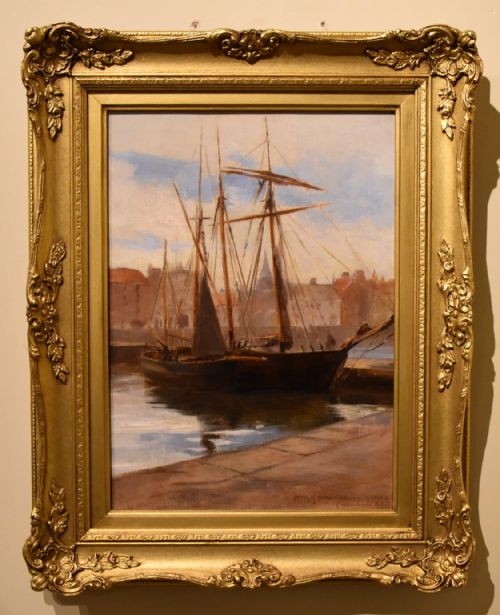 oil painting pair by frank hillyard swinstead stonehaven north britain - CATEGORY: ANTIQUE ART - DATED 19TH CENTURY
