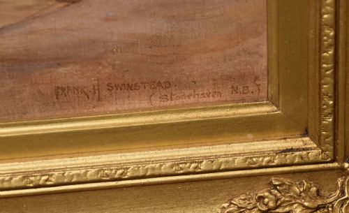 OIL PAINTING PAIR BY FRANK HILLYARD SWINSTEAD STONEHAVEN NORTH BRITAIN - ADDITIONAL PHOTO 3