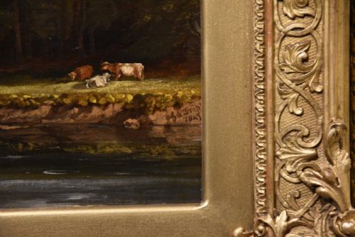 OIL PAINTING BY GEORGE ARTHUR FRIPP RWS A WOODLAND SCENE - ADDITIONAL PHOTO 3