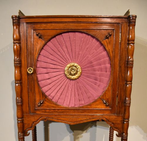 PAIR REGENCY SIMULATED ROSEWOOD BEDSIDE COMMODES CABINETS - ADDITIONAL PHOTO 4