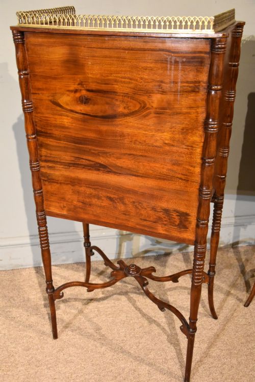 PAIR REGENCY SIMULATED ROSEWOOD BEDSIDE COMMODES CABINETS - ADDITIONAL PHOTO 7