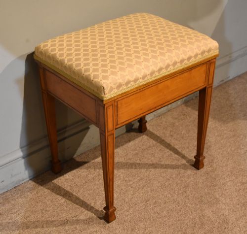 edwardian satinwood music stool - CATEGORY: ANTIQUE STOOLS - DATED REGENCY