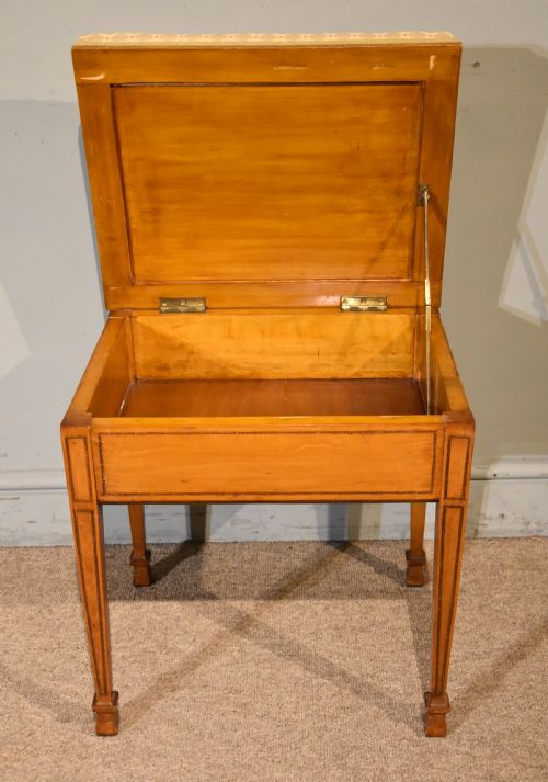 EDWARDIAN SATINWOOD MUSIC STOOL - ADDITIONAL PHOTO 2