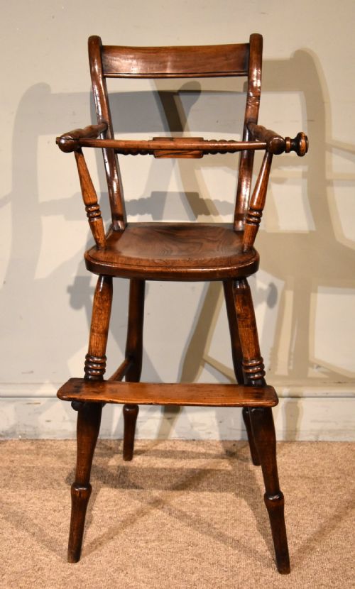 19th century elm and ash childs high chair - CATEGORY: ANTIQUE CHAIRS - DATED 19TH CENTURY