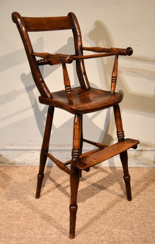 19TH CENTURY ELM AND ASH CHILDS HIGH CHAIR - ADDITIONAL PHOTO 1