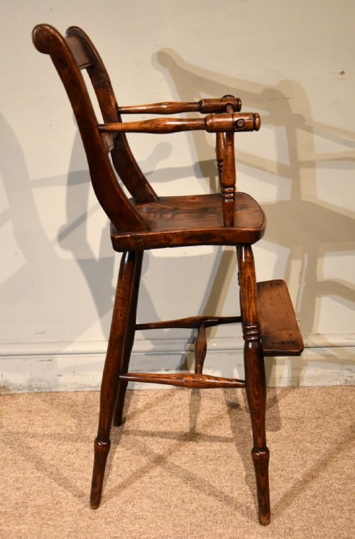 19TH CENTURY ELM AND ASH CHILDS HIGH CHAIR - ADDITIONAL PHOTO 2