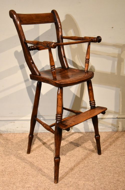 19TH CENTURY ELM AND ASH CHILDS HIGH CHAIR - ADDITIONAL PHOTO 3