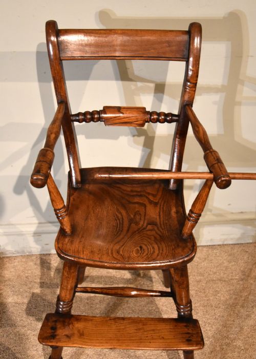 19TH CENTURY ELM AND ASH CHILDS HIGH CHAIR - ADDITIONAL PHOTO 4