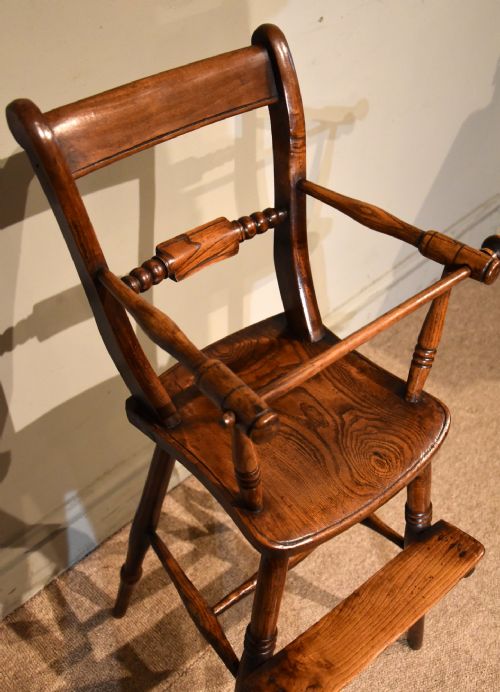 19TH CENTURY ELM AND ASH CHILDS HIGH CHAIR - ADDITIONAL PHOTO 6