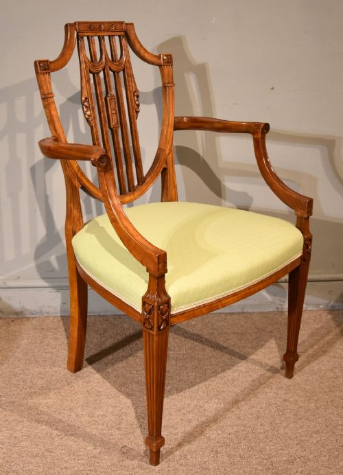late 19th century satinwood armchair - CATEGORY: ANTIQUE CHAIRS - DATED 19TH CENTURY
