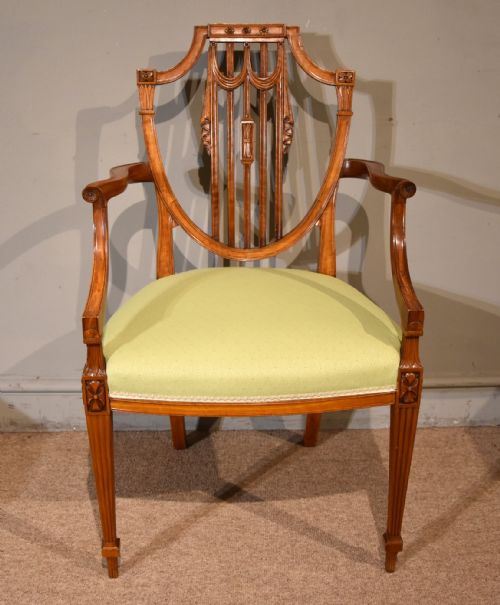 LATE 19TH CENTURY SATINWOOD ARMCHAIR - ADDITIONAL PHOTO 1