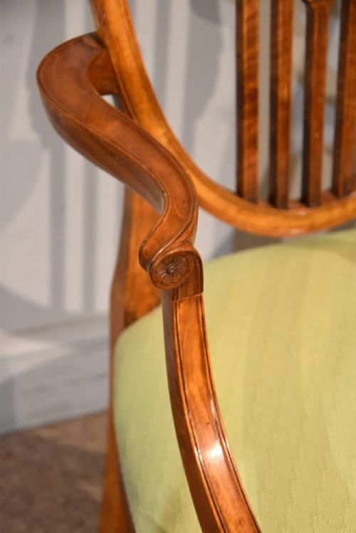 LATE 19TH CENTURY SATINWOOD ARMCHAIR - ADDITIONAL PHOTO 5