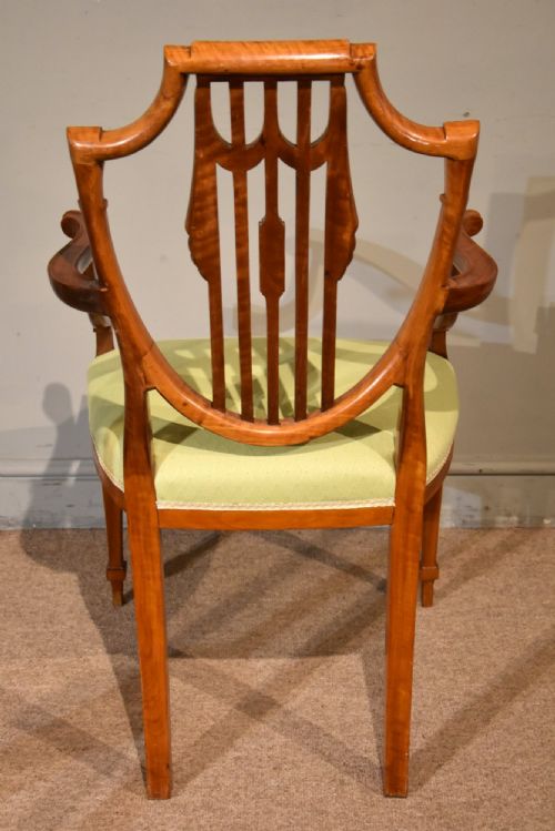 LATE 19TH CENTURY SATINWOOD ARMCHAIR - ADDITIONAL PHOTO 6