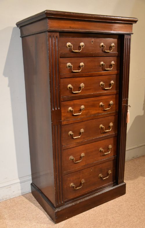 EDWARDIAN MAHOGANY WELLINGTON CHEST LOCK AND KEY - ADDITIONAL PHOTO 1