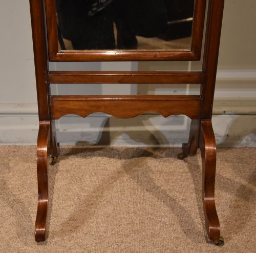 EDWARDIAN MAHOGANY CHEVAL MIRROR - ADDITIONAL PHOTO 4