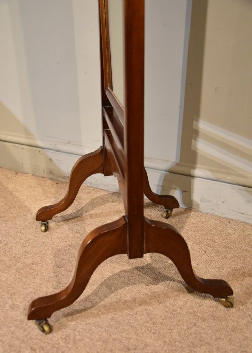 EDWARDIAN MAHOGANY CHEVAL MIRROR - ADDITIONAL PHOTO 5