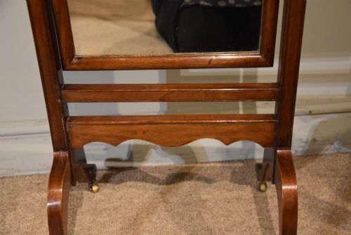 EDWARDIAN MAHOGANY CHEVAL MIRROR - ADDITIONAL PHOTO 6