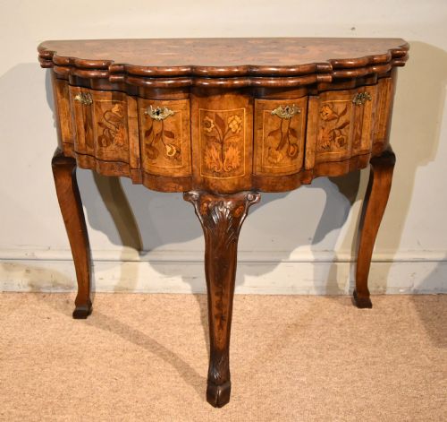 fine 19th century dutch marquetry card table - CATEGORY: ANTIQUE TABLES - DATED 19TH CENTURY