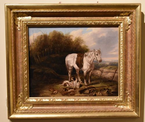 oil painting circle of abraham cooper the sportsmans pony - CATEGORY: ANTIQUE ART - DATED 19TH CENTURY