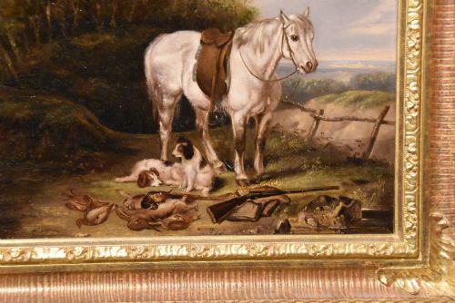 OIL PAINTING CIRCLE OF ABRAHAM COOPER THE SPORTSMANS PONY - ADDITIONAL PHOTO 3