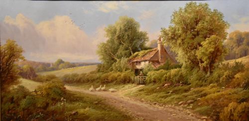 OIL PAINTING BY ROBIN FENSON A COTTAGE VIEW - ADDITIONAL PHOTO 1