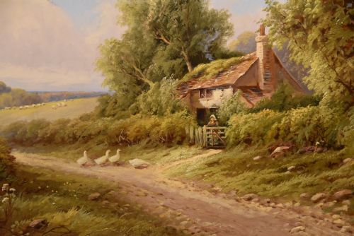 OIL PAINTING BY ROBIN FENSON A COTTAGE VIEW - ADDITIONAL PHOTO 2