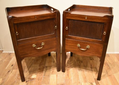 pair of george iii bedside commodes - CATEGORY: ANTIQUE CUPBOARDS - DATED GEORGIAN
