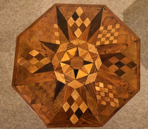 LATE 19TH CENTURY PARQUETRY WINE TABLE - ADDITIONAL PHOTO 4