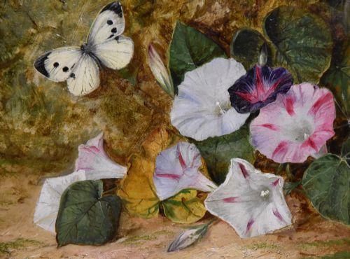 OIL PAINTING BY WILLIAM P WRIGHT LILIES AND BUTTERFLIES - ADDITIONAL PHOTO 2