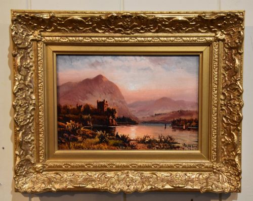 oil painting by duncan fraser mclea urquhart castle loch ness - CATEGORY: ANTIQUE ART - DATED 1900