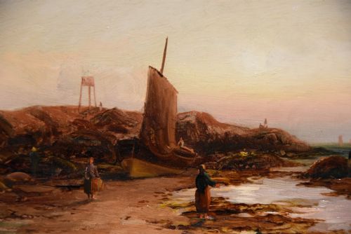 OIL PAINTING BY DUNCAN FRASER MCLEA THE SHORE AT SOUTH SHIELDS - ADDITIONAL PHOTO 4