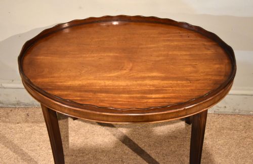 GEORGE III MAHOGANY OVAL TRAY ON STAND - ADDITIONAL PHOTO 3