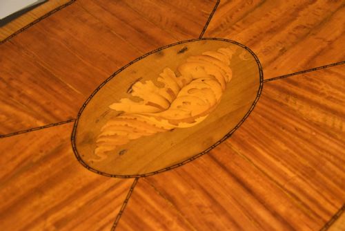 EDWARDIAN SATINWOOD INLAID OVAL TABLE - ADDITIONAL PHOTO 3