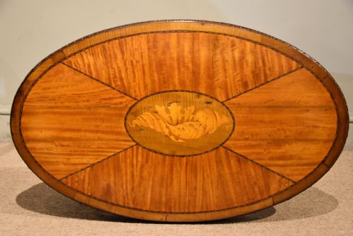 EDWARDIAN SATINWOOD INLAID OVAL TABLE - ADDITIONAL PHOTO 4