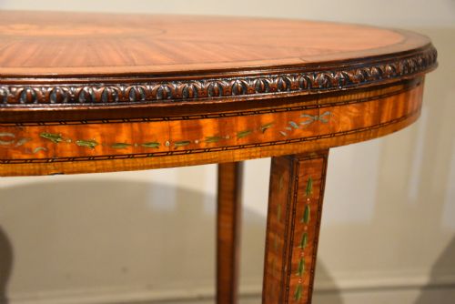 EDWARDIAN SATINWOOD INLAID OVAL TABLE - ADDITIONAL PHOTO 5