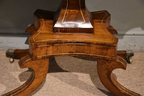 REGENCY ROSEWOOD BRASS INLAID CARD TABLE - ADDITIONAL PHOTO 3