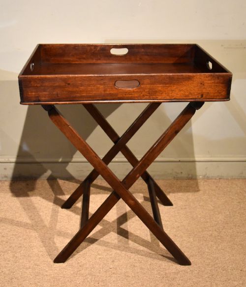 george iii mahogany butlers tray on stand - CATEGORY: ANTIQUE MISCELLANEOUS - DATED GEORGIAN