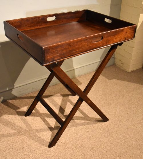 GEORGE III MAHOGANY BUTLERS TRAY ON STAND - ADDITIONAL PHOTO 3