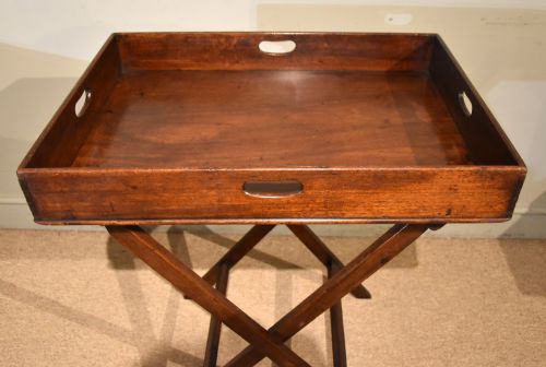 GEORGE III MAHOGANY BUTLERS TRAY ON STAND - ADDITIONAL PHOTO 4