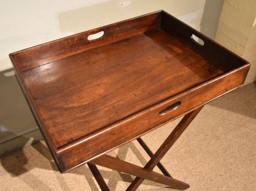 GEORGE III MAHOGANY BUTLERS TRAY ON STAND - ADDITIONAL PHOTO 5