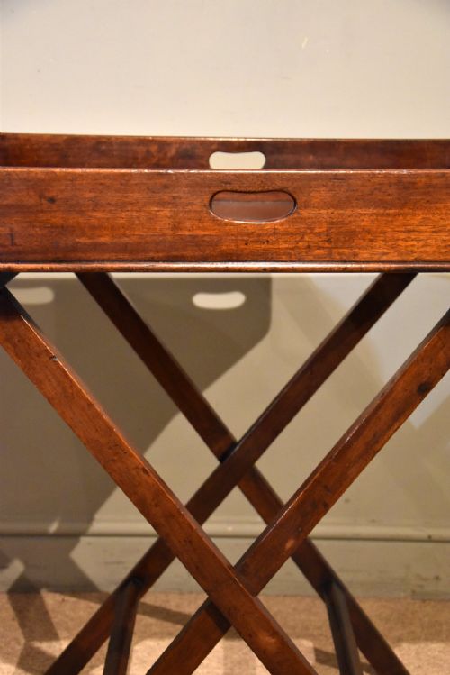 GEORGE III MAHOGANY BUTLERS TRAY ON STAND - ADDITIONAL PHOTO 6