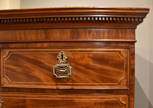 GEORGE III SHERATON DESIGN SECRETAIRE MAHOGANY CHEST ON CHEST - ADDITIONAL PHOTO 9