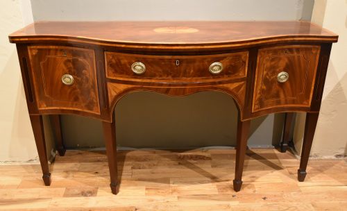 18TH CENTURY SERPENTINE SIDEBOARD WITH CUPBOARD - ADDITIONAL PHOTO 1