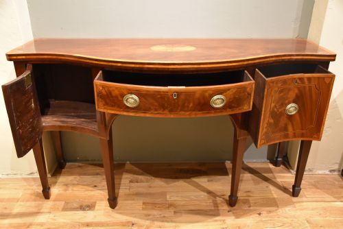 18TH CENTURY SERPENTINE SIDEBOARD WITH CUPBOARD - ADDITIONAL PHOTO 2