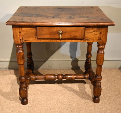 18th century french solid walnut side table - CATEGORY: ANTIQUE TABLES - DATED 18TH CENTURY