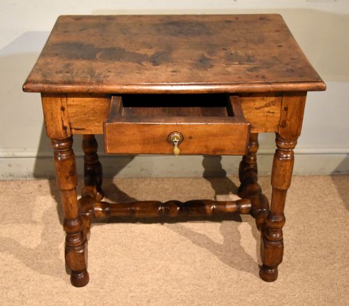 18TH CENTURY FRENCH SOLID WALNUT SIDE TABLE - ADDITIONAL PHOTO 1