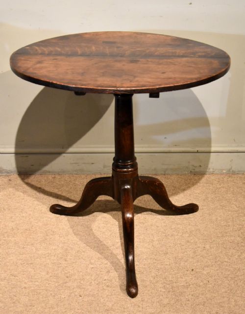 GEORGE III OAK TILTING TRIPOD TABLE - ADDITIONAL PHOTO 4