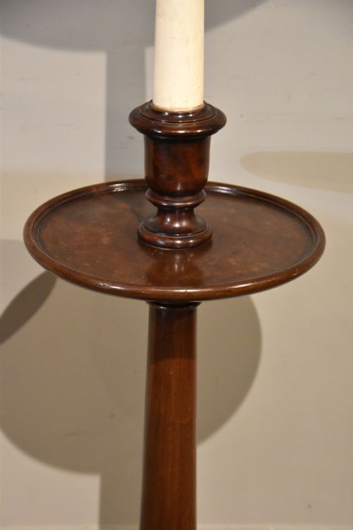 VICTORIAN MAHOGANY CANDLE STAND LAMP TABLE - ADDITIONAL PHOTO 2