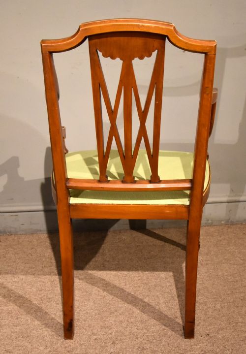 19TH CENTURY SATINWOOD AND HAND PAINTED ARMCHAIR S H JEWELL - ADDITIONAL PHOTO 3