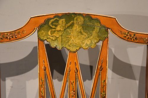 19TH CENTURY SATINWOOD AND HAND PAINTED ARMCHAIR S H JEWELL - ADDITIONAL PHOTO 5